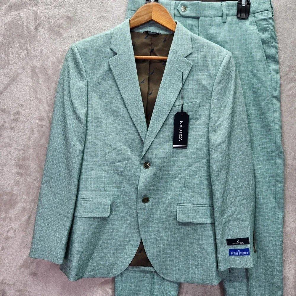 Nautica Mint Green Two-Piece Men's Suit - Picture 2 of 14